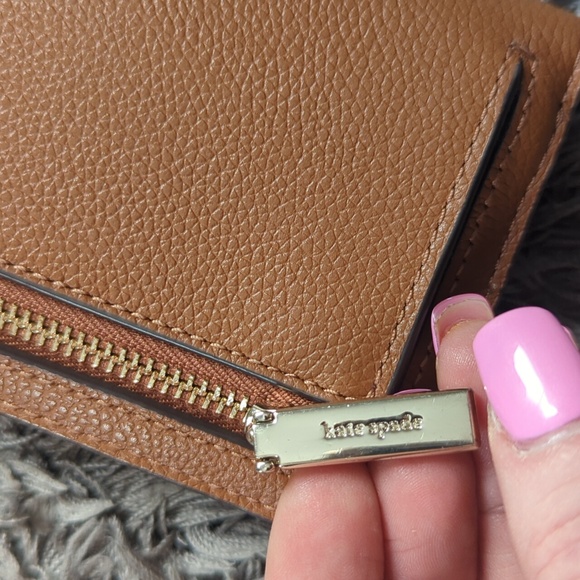 Kate Spade Bailey Peppled Leather Large Warm Gingerbread Brown Wallet - Picture 9 of 9